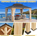 11' X 13' Asphalt Hardtop Gazebo, Spruce Wood Double Roof Gazebo with Curtains and Meshes, Canopy Gazebo with Waterproof Coated Wood Frame for Patios, Gardens, Lawns, and Backyards