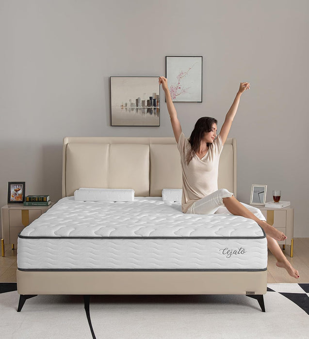 Full Mattress,Memory Foam Hybrid 12 Inch Full Size Springs Mattresses with Individual Pocket Spring for Pain Relief,Medium Firm White Full Mattresses,Certipur-Us Certified.