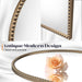 Arched Beaded Mirror, 24"X36" Champagne Bronze Mirror for Bathroom