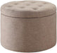 Designs4Comfort round Shoe Ottoman, Tan Fabric