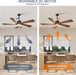 52 Inch Indoor Outdoor Ceiling Fan With Dimmable Led Lights
