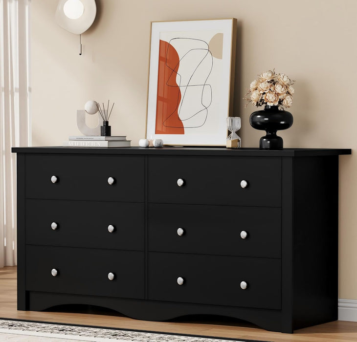 Black 6 Dresser for Bedroom