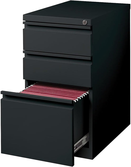 3-Drawer Vertical File Cabinet, Letter Size, Lockable, Black