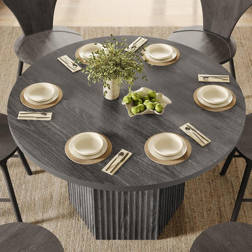 Round FortySevenInch Dining Table Charcoal Grey Model