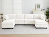 Beige Modular Sectional Sofa Featuring Sleeper Storage