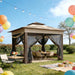 11X11 Pop up Gazebo Tent with Netting,Outdoor Canopy Shelter Easy Setup with Upgrade Wheeled Storage Bag,3 Height Positions& Water-Resistant for Family Patio & Garden Use (Khaki)