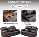 Manual Leather Recliner Sofa Set for Living Room Furniture Set,Leather Recliner Couch Set for Home/Office,Leather Reclining Sofa Set for 3-Pieces(Sofa+Loveseat+Chair) Brown
