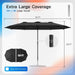 15X9Ft Large Patio Umbrella, Double-Sided Outdoor Market Rectangle Table 177''X104'' Umbrella with Crank Air Vents for Deck Pool Patio(1.9" Pole, Black)