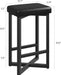 Bar Stools Set of 4, 24.6" Counter Height Backless Barstools | Black Upholstered PU Leather Seats, Metal X-Frame & Footrest, Modern Kitchen Stools for Home Bar, Dining Room