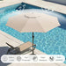 10FT Outdoor Patio Umbrella, 2 Tiers Market Table Umbrella with 8 Sturdy Ribs, Push Button Tilt and Crank, UPF50+ UV Protection for Deck, Pool, Garden and Backyard