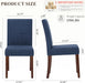 Upholstered Parsons Dining Chairs Set of 6, Modern Dining Room Chairs with Back, Fabric Kitchen Side Chairs with Wood Legs for Dinner Farmhouse Restaurant, Blue