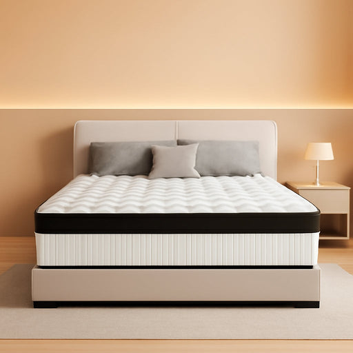 12 Inch Queen Mattress in a Box，White，Medium Firm Feel，Individually Wrapped Coils for Motion Isolation and Breathable Fire-Resistant Knit Cover, Certipur-Us Certified Foam