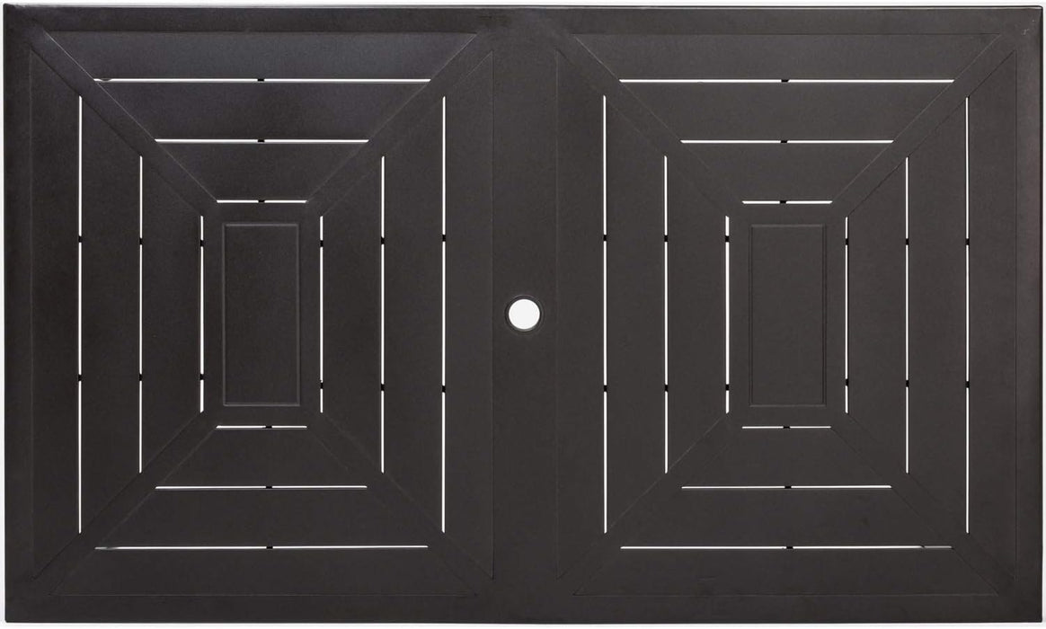 Montclair 7-Piece Outdoor Dining Set with 6 Swivel Rockers, Chili Red Cushions and Stamped Steel Rectangular Dining Table, Patio Dining Set for 6, Premium All-Weather Patio Furniture for Deck