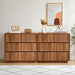 Walnut Fluted 3 Drawer Dresser With StorageCapacity