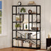 6 Tier Industrial Bookshelf for Bedroom Living Room Office, Dark Grey