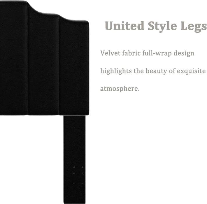 King Size Headboard Only, Velvet Wall Mounted Headboard King/California for Adjustable Bed Modern Upholstered Head Board Easy Assembly, Black
