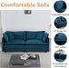 Luxury 2 Piece Loveseat Couch & Sofa Armchair Set, Modern Upholstered Chenille Cloud Couches Set Furniture with 5 Pillow for Living Room Bedroom Office Apartment, Blue