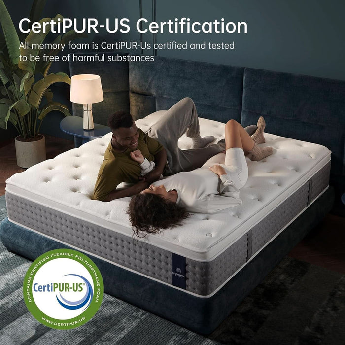 King Size Memory Foam Hybrid Mattress FiberglassFree