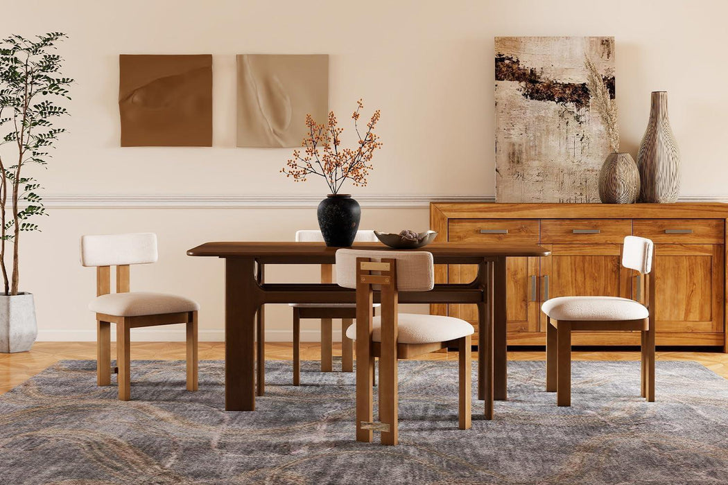 63 Inch Farmhouse Walnut Dining Table, Rustic Wood Dining Room Table for 4-6 Seats, Modern Long Wooden Rectangular Dinner Table with Heavy Duty Legs for Kitchenhome Office, Walnut