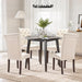 Tufted Dining Chairs Set of 4, Accent Parsons Diner Chair Upholstered Fabric Stylish Kitchen Chairs with Solid Wood Legs and Padded Seat, Beige