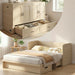 Queen Murphy Bed With Mattress NaturalWood Storage