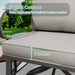 5-Piece Patio Conversation Set, Swivel Chairs Loveseat Khaki