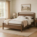 Queen Size Solid Wood Bed Frame with Headboard, Minimalist Platform Bed with Wooden Slats Support/No Box Spring Needed/Easy Assembly/Noise-Free, Dark Brown