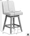 Basila Modern Farmhouse 26" Seat Height Swivel Bar Stool for Kitchen Island Counter in Brown Oak Wood with Taupe Fabric