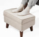Ottoman Foot Rest, Small Footstool Ottoman with Storage, Modern Foot Stool with Adjustable Lid and Sturdy Wood Legs for Living Room, Bedroom, Couch, Enterway (Beige)