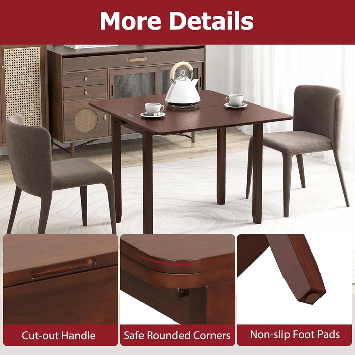 40" Foldable Rectangle Dining Table, Wooden Kitchen Table for 2-4