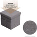 Set of 2 Ottomans with Storage Pockets - 15-Inch Folding Foot Rests or Storage Organizers for Bedroom, Living Room, or Dorm by  (Gray)
