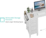 White 47Inch LShaped Corner Desk With ReversibleStorage