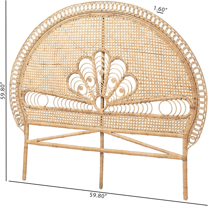 Marlette Natural Rattan Standalone Headboard, Queen