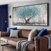 Framed Teal TreeOfLife CanvasArtwork Wall Art 58x29