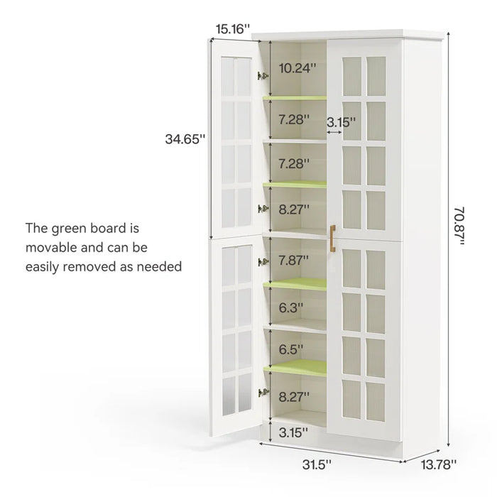 71" Storage Cabinet with Door & Adjustable Shelves