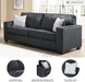 Queen Sleeper Sofa Dark Gray Upholstered ChenilleWeave