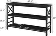 Sofa Table,Industrial Console Table with Storage,Entryway Table with Engineered Wood and Metal,3 Tier Shelf for Living Room,Hallway,Black,47 Inch