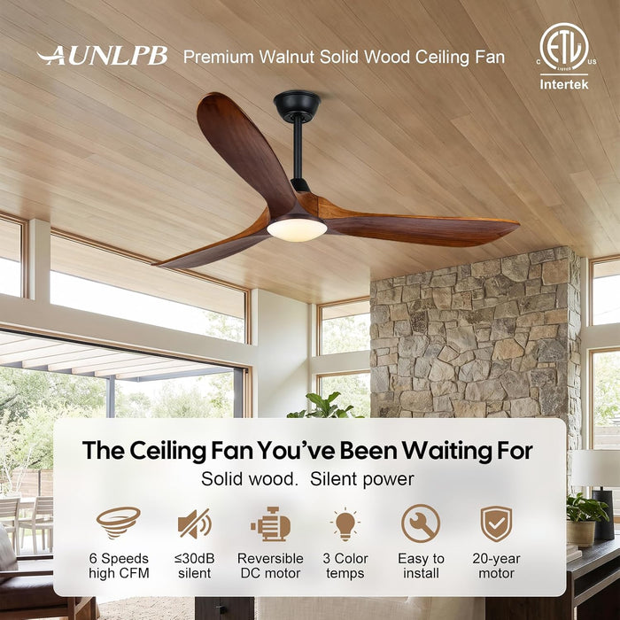 36" Small Ceiling Fan with Light and Remote, Modern Farmhouse Style