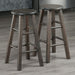 Element 2-Piece 24In Counter Stool Set, Oyster Gray Finish, Solid Wood, Modern Design