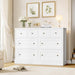 White Dresser with 8 Deep Drawers