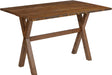 Mckayla Flip-Top Expanding Desk to Dining Table, Distressed Brown Finish