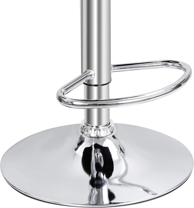 Set of 4 Adjustable Swivel Barstools, Modern PU Leather Kitchen Counter Bar Stools, Square Back Bar Stool