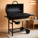 Barrel Charcoal Grill with Foldable Front Wood Shelf, 686 Sq.In. Cooking Area Outdoor Bbq Grill, Thermometer and Adjustable Air Vents for Backyard, Patio, Parties, Tailgating, Black