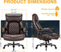 Big and Tall Office Chair for Heavy People, 500LBS High Back Extra Wide Heavy Duty Executive Office Chair Comfortable for Home Office, Large Computer Desk Chair with Adjustable Lumbar Support Brown