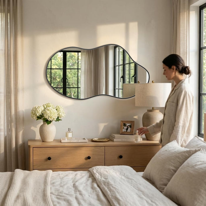 24"X40" Wall Mirror Irregular Mirror for Bathroom Bedroom & Entryway