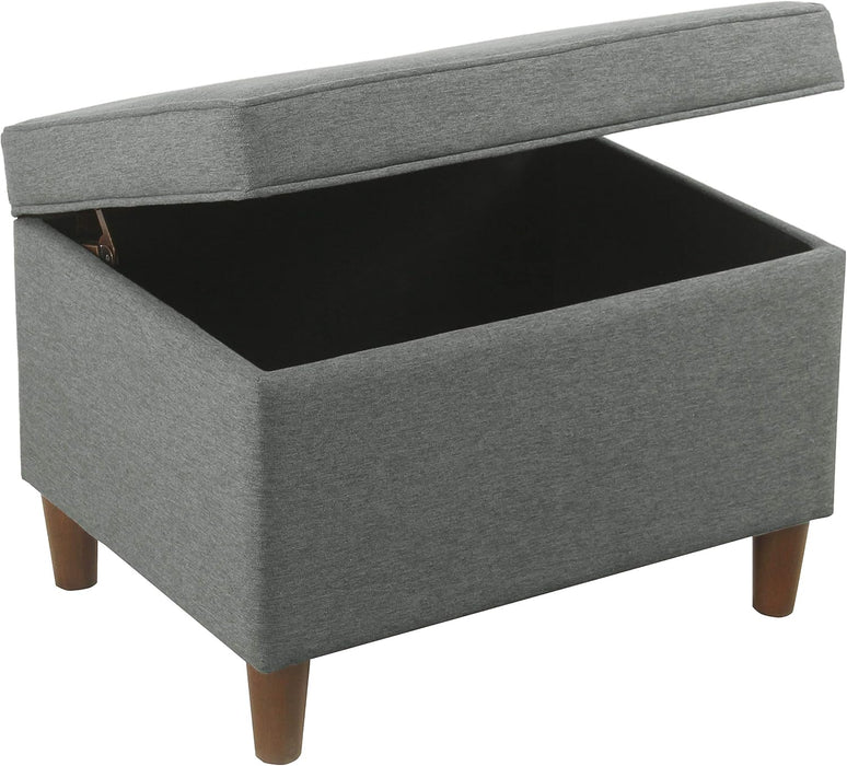 24" Storage Ottoman, Gray