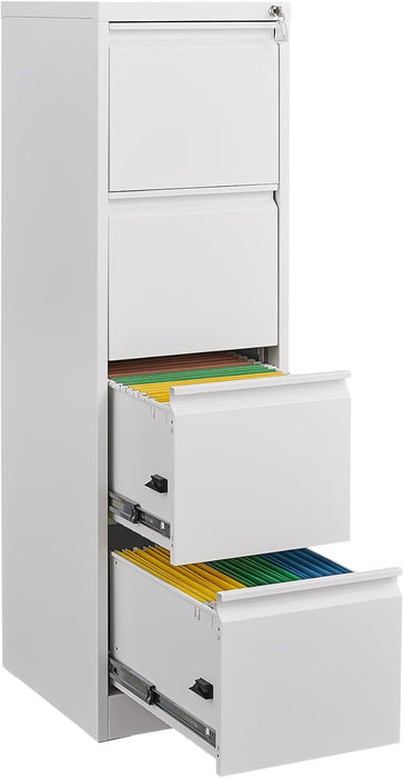 4 Drawer File Cabinet with Lock Steel Vertical Filing Cabinet