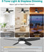 42 Inch Ceiling Fans with Lights, Quiet Reversible Fan with Remote & APP Control, 6-Speed, 3 Color Temperatures Dimmable LED, DC Motor, Low Profile Ceiling Fan for Bedroom Living Room, Black