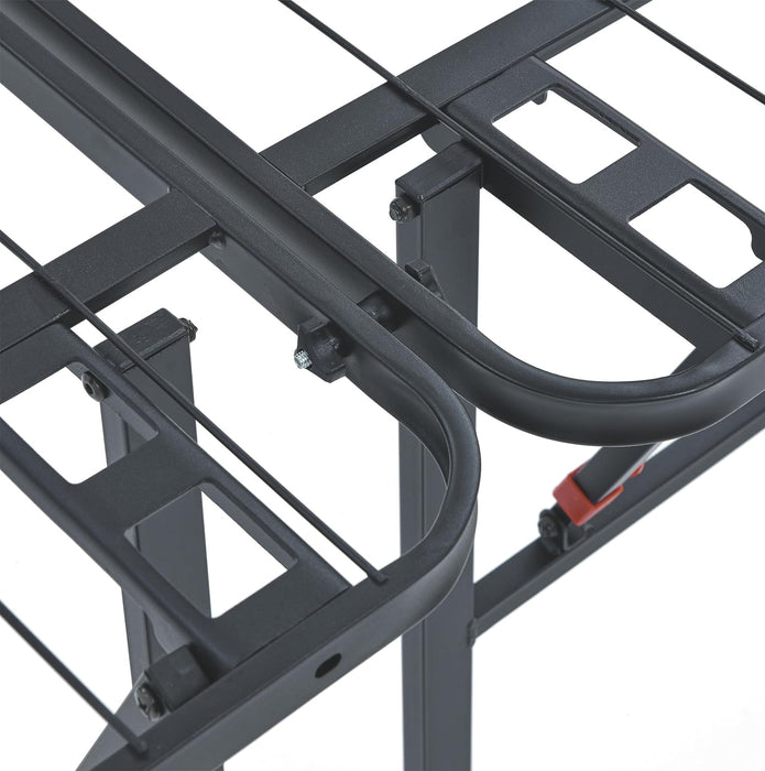 Bed Frame with Storage, Foldable Metal Platform, Sturdy Steel, No Box Spring Needed, 18 Inches High, Tool-Free Setup, Queen Size, Black