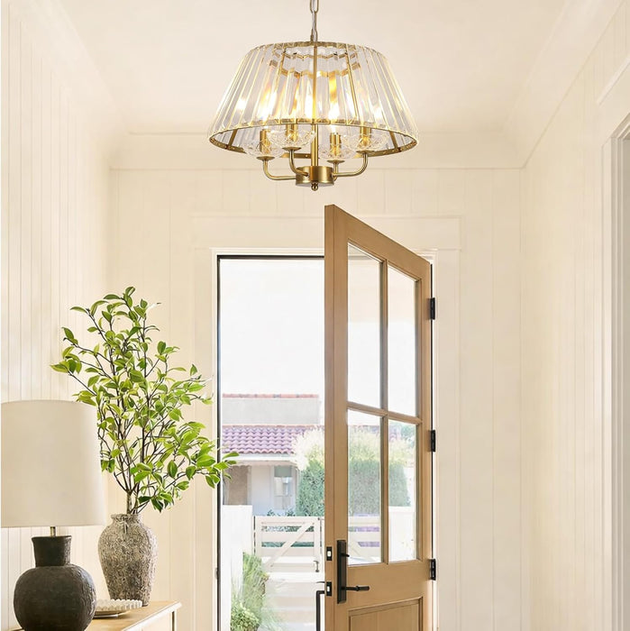17.7 Inch Gold Crystal Chandelier Contemporary Fixture